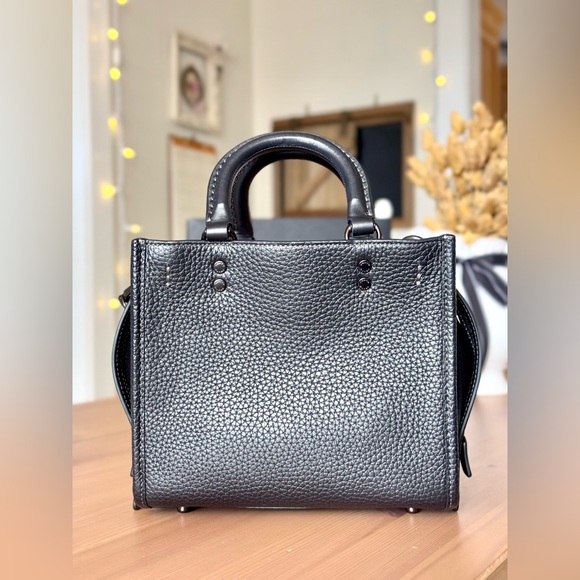 NWT Coach Rogue 20 In Colorblock Regenerative Leather (Pewter/Black) - Picture 3 of 16